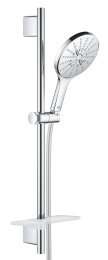 Душевой гарнитур GROHE Rainshower SmartActive 150 с мыльницей, 3 режима струи, душевая штанга 600 мм, 9,5 л/мин, хром (26592000)