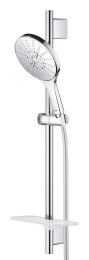 Душевой гарнитур GROHE Rainshower SmartActive 150 с мыльницей, 3 режима струи, душевая штанга 600 мм, 9,5 л/мин, хром (26592000)