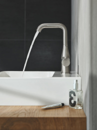 Смеситель для раковины GROHE Essence с донным клапаном, L-size, суперсталь (24174DC1)