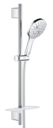 Душевой гарнитур GROHE RainShower SmartActive 130 с мыльницей, 3 режима струи, душевая штанга 600 мм, 12 л/мин, хром (26546000)
