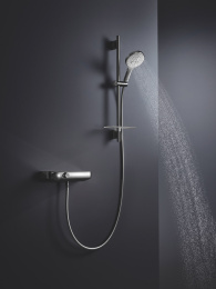 Душевой гарнитур GROHE RainShower SmartActive 130 с мыльницей, 3 режима струи, душевая штанга 600 мм, 12 л/мин, хром (26546000)