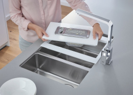 Мойка GROHE K700U 80-S 76/45 с 1.5 чашами, нержавеющая сталь (31575SD1)