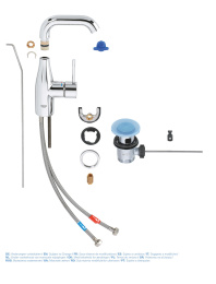 Смеситель для раковины GROHE Essence с донным клапаном, M-size, хром (23462001)