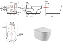 Унитаз Aquatek БЕТТА подвесной с сиденьем с микролифтом, белый AQ1253W-00