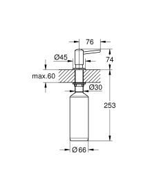 Дозатор жидкого мыла GROHE Contemporary, хром (40536000/UB), уцененный товар
