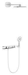 Душевая система GROHE Rainshower SmartControl 360 MONO с термостатическим смесителем, 2 режима верхнего душа, (без встраиваемой части), белая луна (26446LS0)