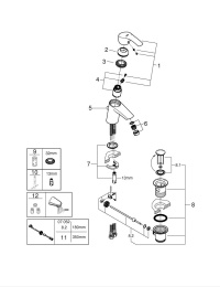 Смеситель для раковины GROHE Eurosmart, S-size, хром (23788002)