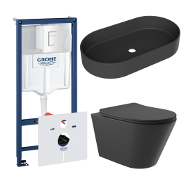 Комплект инсталляции GROHE Rapid SL 38772SH0 с унитазом Aqueduto CONE CONT2140 и раковиной Aqueduto ESPIRAL ESP0240 (NW0626)