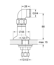 Крепеж для вертикального монтажа смесителей GROHE, хром (12041000)