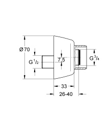 Эксцентрик s-образный, запорный GROHE 12058000