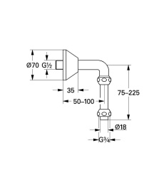 Отвод для внешних термостатов GROHE, хром (12407000)