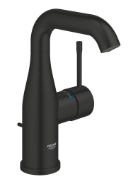 Смеситель для раковины GROHE Essence с донным клапаном, M-size, матовый черный (234622431)