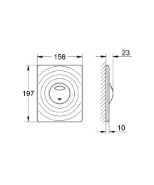 Панель смыва для унитаза GROHE Wave, 3 режима, хром (38963000)