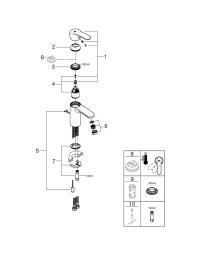 Смеситель для раковины GROHE Wave Cosmopolitan с цепочкой, хром (23204000)