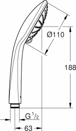 Ручной душ GROHE Euphoria, 3 режима, хром (27239000)