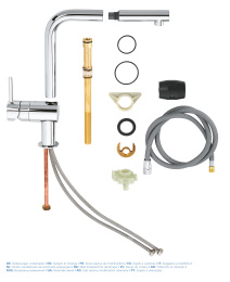 Смеситель для кухни GROHE Minta с вытяжным L-изливом, хром (32168000)