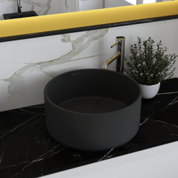 Раковина накладная Aqueduto ESPIRAL, D400, черный матовый (ESP0140)