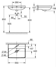 Раковина подвесная GROHE Euro Ceramic, альпин-белый (102430SH00)
