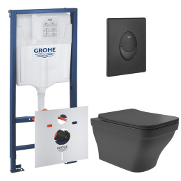 Комплект инсталляции GROHE Rapid SL 1000044 с унитазом Aqueduto ESTETA EST0140 и сиденьем с микролифтом (NW0672)
