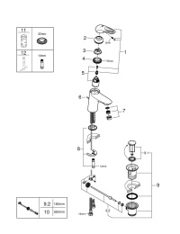 Смеситель для раковины GROHE Eurostyle, S-size, хром (23374003)
