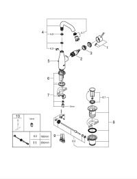 Смеситель для раковины GROHE Essence с донным клапаном, M-size, хром (23462001)