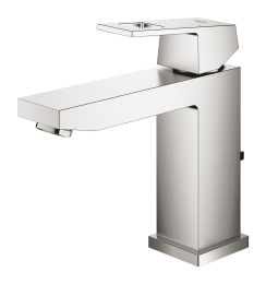 Смеситель для раковины GROHE Eurocube с донным клапаном, суперсталь (23445DC0)