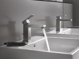 Смеситель для раковины GROHE Eurocube с донным клапаном, суперсталь (23445DC0)
