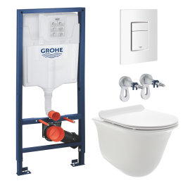 Комплект инсталляции GROHE Rapid SL 38772SH0 с унитазом AQUAme AQM2005 и сиденьем с микролифтом (NW0288)