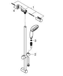 Душевой гарнитур GROHE Vitalio Go 100, хром (26196000)