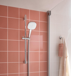 Душевой гарнитур GROHE Tempesta Cube 110 с мыльницей, 3 режима струи, душевая штанга 600 мм, 7,4 л/мин, хром (27576003)