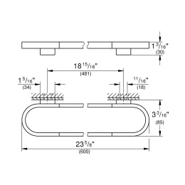 Держатель для полотенца/полочки GROHE Selection 600 мм, холодный рассвет матовый (41056GN0)