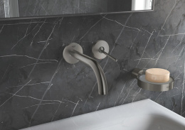 Внешняя часть смесителя для раковины GROHE Atrio Joy настенного монтажа на 2 отверстия, темный графит матовый (19287AL3)