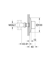 Внешняя часть вентиля GROHE Allure Brilliant, суперсталь (19796DC0)