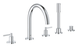 Смеситель для ванны GROHE Atrio двухвентильный, на 5 отверстий, на край ванны, хром (19922003)