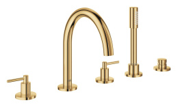 Смеситель для ванны GROHE Atrio двухвентильный, на 5 отверстий, на край ванны, холодный рассвет глянец (19922GL3)