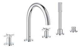 Смеситель для ванны GROHE Atrio двухвентильный, на 5 отверстий, на край ванны, хром (19923003)