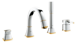Смеситель для ванны GROHE Grandera на 4 отверстия, на край ванны, хром/золото (19936IG0)