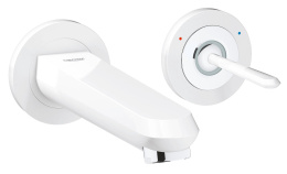 Внешняя часть смесителя для раковины GROHE Eurodisc Joy на 2 отверстия (излив 170 мм), белая луна (19968LS0)