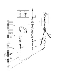 Смеситель для ванны GROHE Lineare на 4 отверстия, хром (19577001)