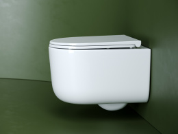 Подвесной унитаз Ceramicanova Ульма безободковый, смыв Торнадо, белый (CN4006T)
