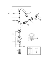 Смеситель для раковины GROHE Essence, M-size, хром (23463001)