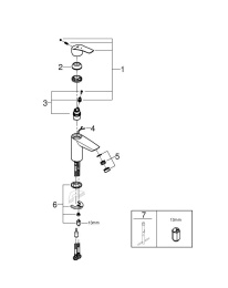 Смеситель для раковины GROHE Eurosmart с цепочкой, S-Size, хром (23372003)