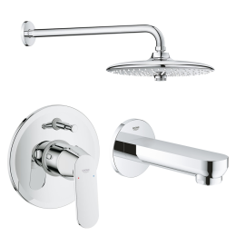 Готовый комплект для душа и ванны GROHE Eurosmart Cosmopolitan скрытого монтажа, хром (NSB0171)