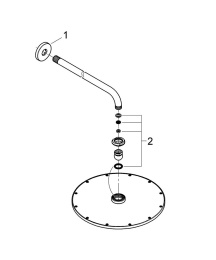 Верхний душ GROHE Rainshower Cosmopolitan Metal 310, 8 л/мин, 1 режим, 380 мм, хром (26066000)