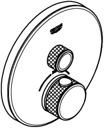 Внешняя часть термостата для душа GROHE Grohtherm SmartControl на 1 потребителя, белая луна (29150LS0)