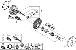 Внешняя часть термостата для душа GROHE Grohtherm SmartControl на 1 потребителя, белая луна (29150LS0)