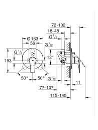 Готовый комплект для душа GROHE Eurosmart скрытого монтажа, хром (NSB0167)