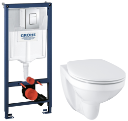 Комплект инсталляции GROHE Rapid SL 3 в 1 с унитазом Bau Ceramic и сиденьем (NW0111)