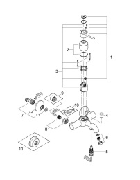 Смеситель для ванны GROHE BauClassic, хром (32865000)