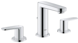 Смеситель для раковины GROHE Europlus двухвентильный на 3 отверстия, с донным клапаном, хром (20301000)